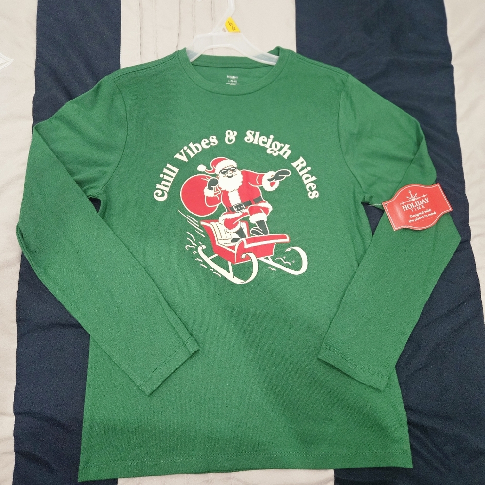 Holiday Time Christmas t-shirt long-sleeved Size 10/12